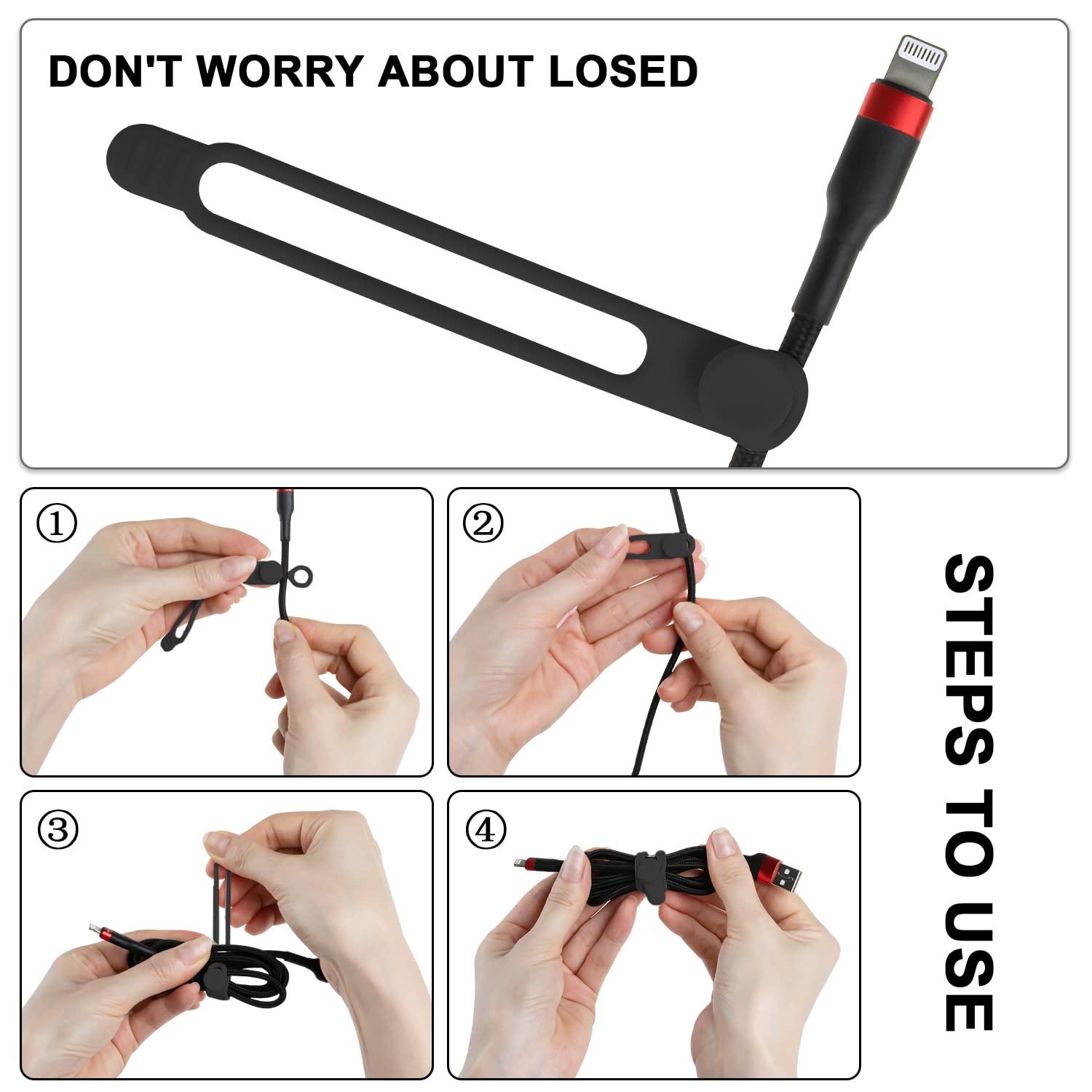 Xyvarnexis 24Pcs Silicone Cable Straps Cord Organizer