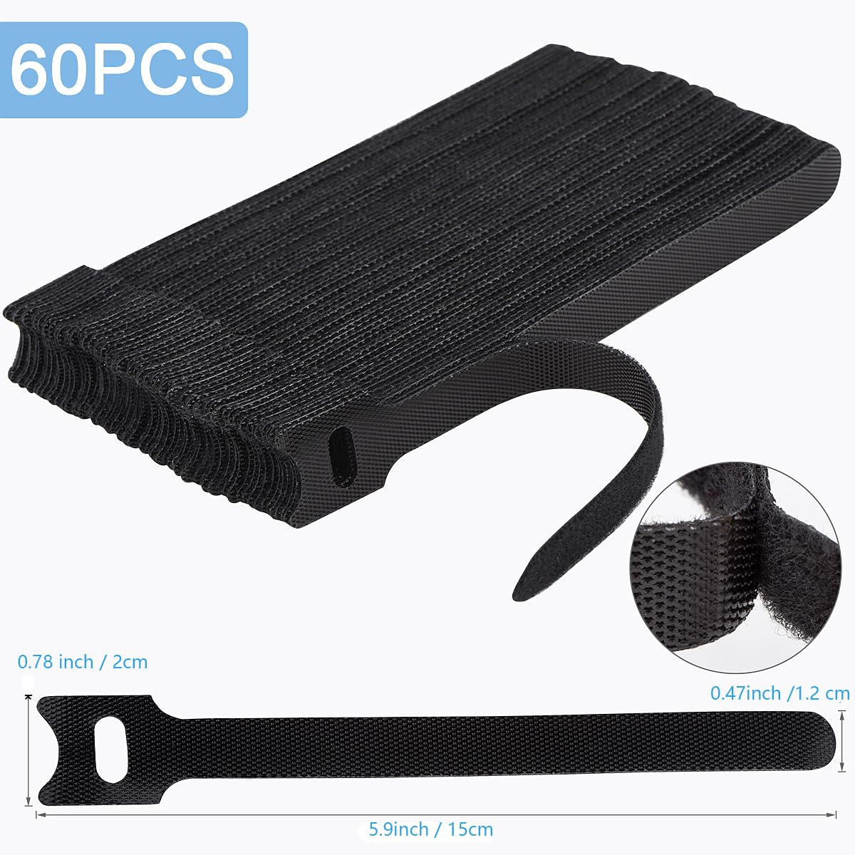 Xyvarnexis 60 PCS 6 Inches Reusable Cable Ties